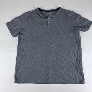 Free Fly Mens Medium Heather Grey Bamboo Blend Henley T-Shirt Size